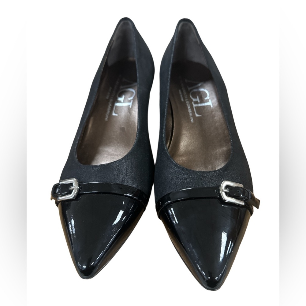 AGL Attilio Giusti Leombruni Sz 39.5/US 9.5 Block Heel Pointed Toe Shoes N132064